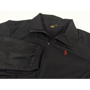 Polo Ralph Lauren Performance Jacket Men XL Black Camo Windbreaker Zip Golf Rain